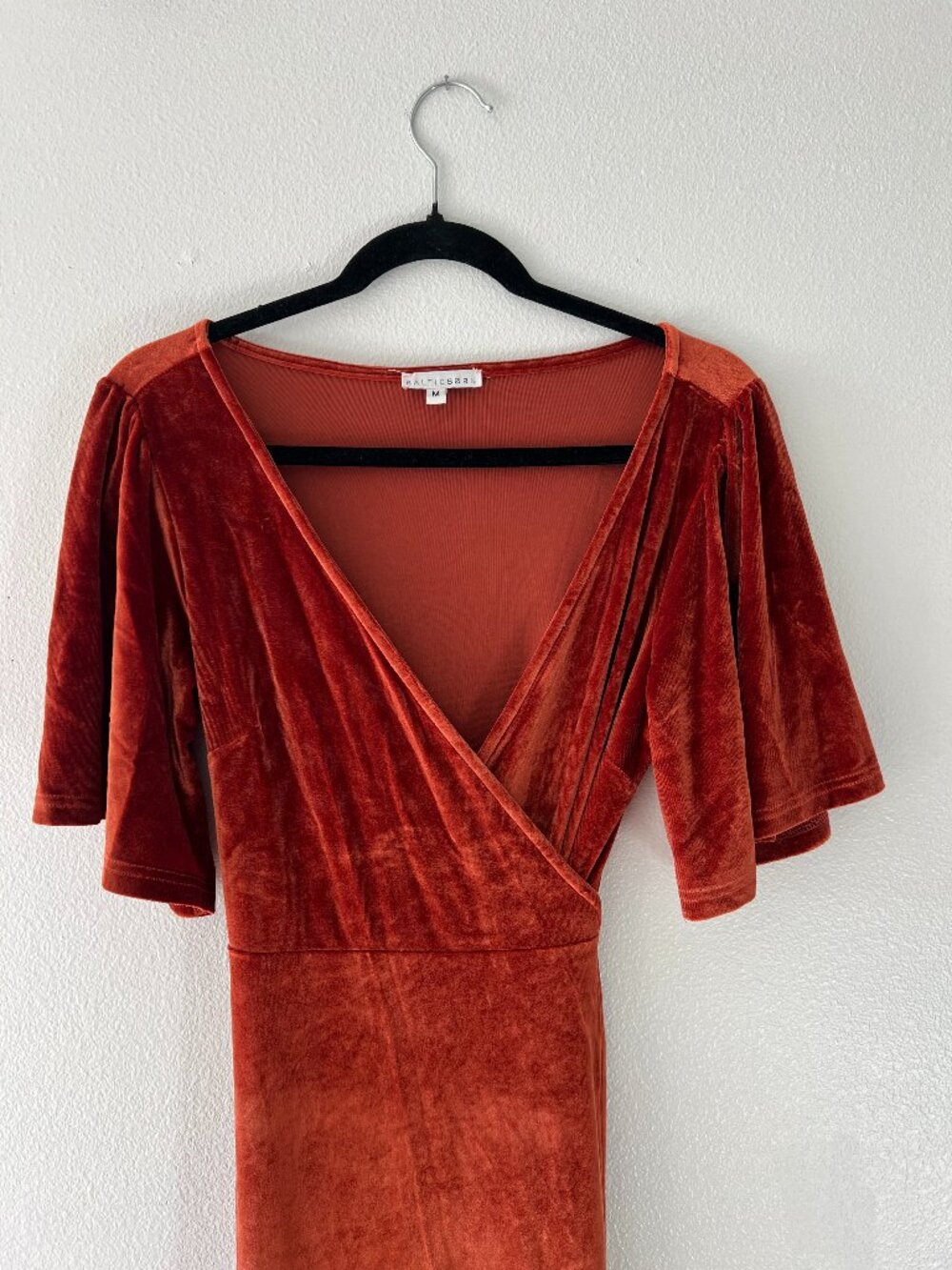 Baltic Born Meghan Velvet Wrap Maxi Dress, Rust
